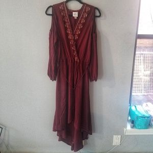 Knox Rose Cold Shoulder Embroidered Tunic Dress